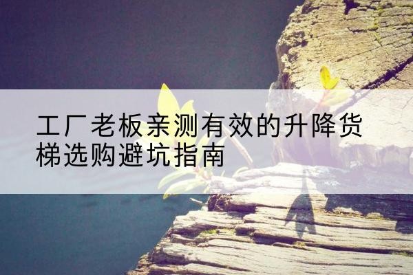 二七升降货梯怎么选-工厂老板亲测有效的升降货梯选购避坑指南